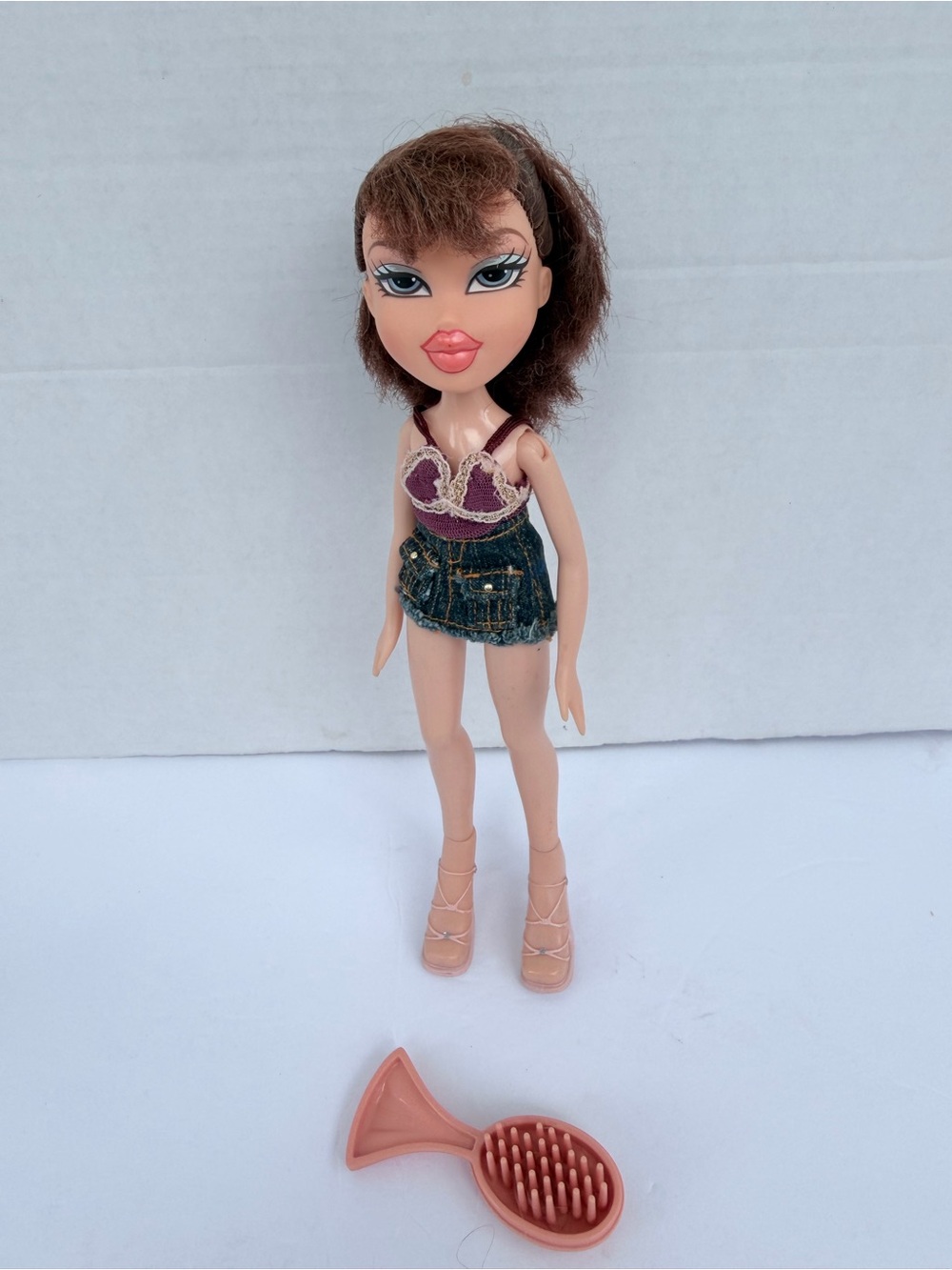 Bratz Fashion Doll in Purple Lace Top and Denim Skirt